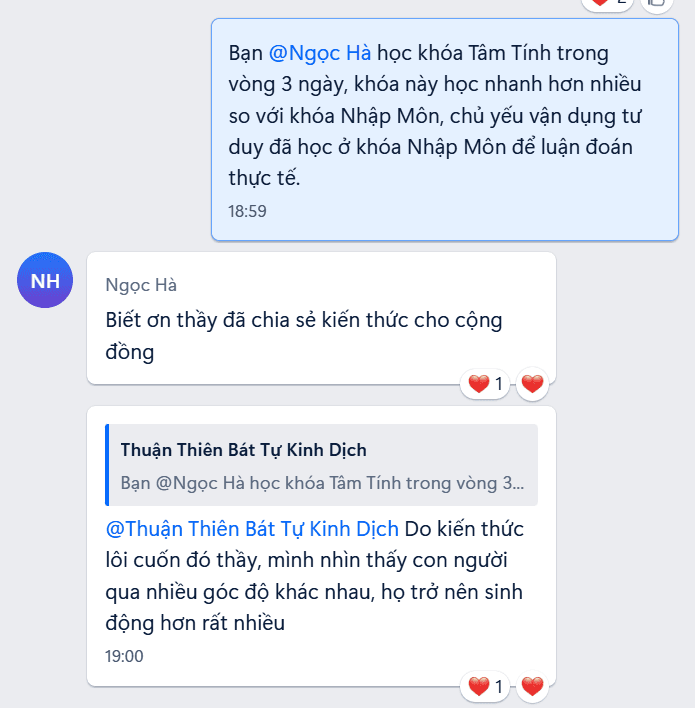 Feedback Ngọc Hà — học xong Tâm Tính trong 3 ngày