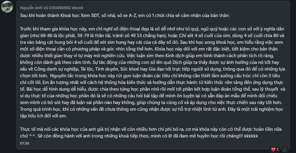 Feedback học viên 2
