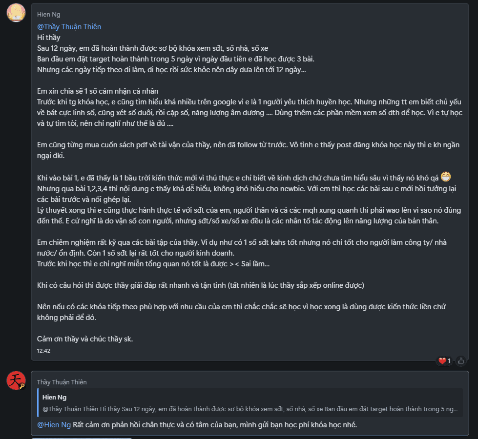 Feedback học viên 3