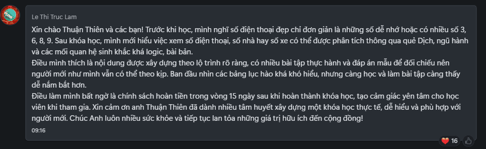 Feedback học viên 6